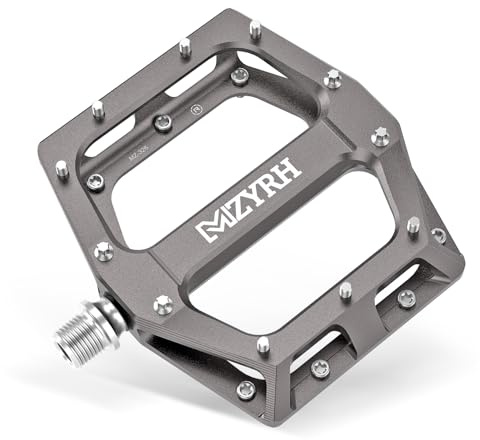 MZYRH Pedales de Bicicleta de 9/16 Pulgadas CNC de Aluminio MTB, Ligeros, Antideslizantes, para Bicicleta de montaña, Bicicleta de Ciudad, Bicicleta de Carretera (Plata)
