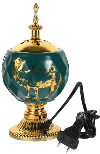 HOLIDYOYO Electric Incense Burner Plug-in Arab Style Aroma Burner Ceramic Incense Stove Table Centerpiece for Home Relaxation 3.54 Inch Us Plug