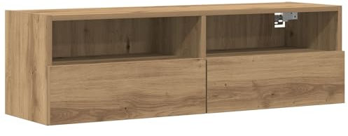 vidaXL Mueble de TV de Pared Roble Artisan 100 x 30 x 30 cm Madera Ingienería. Solución Moderna de Almacenamiento para la Sala de Estar. Mueble montado, Unidad Rectangular, estantería, Muebles de INT