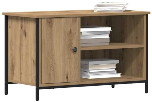 vidaXL Mueble de TV Roble Artisan 80 x 40 x 50 cm Madera de ingeniería, Sala Moderna, Soporte Rectangular para Medios, Centro de Entretenimiento, Mueble de Almacenamiento en Madera