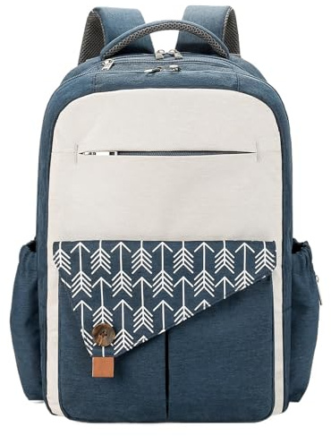 Grand sac à langer pour sac à dos - Voyage à double couche, fourre-tout | Sac étanche multi-fonctions pour vêtements pour, grande capacité avec sangles de poussette de voyage, Dark Blue,