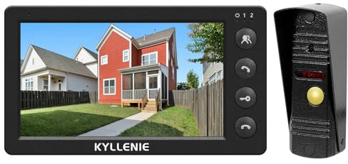 KYLLENIE Trådbunden videointercom med bildskärm och utomhuskamera, videokamerasystem med DND-läge och IP65 vattentätt