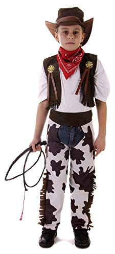 Fancy Me Boys Kids Childrens Cowboy Wild West Sheriff Halloween Fancy Dress Costume Outfit , 10-12 Years, Brown