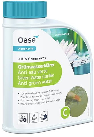 Oase 40235 AquaActiv AlGo Greenaway, 500 ml - Clarificador de agua verde / eliminador de algas en suspensión