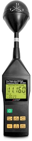 RF EMF Meter HF-B8G High Frequency 10Mhz-8Ghz. Measures Wide-Range Electromagnetic Radiation from Cell Towers-Smart Meters-Wi-Fi-Cordless and Cell Phones-3G-4G-LTE & 5G Networks