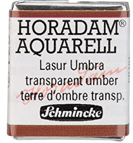 Schmincke – HORADAM® AQUARELL - feinste Künstler-Aquarellfarben, 671 Lasur Umbra, 14 671 044, 1/2 Näpfchen