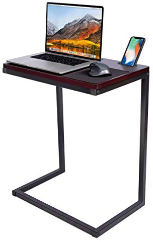 Sofia + Sam Sofa Table TV Tray with Tablet and Phone Slots - Work from Home - Laptop Stand for Couch Bed - Metal Legs - Console Lapdesk - Breakfast Eating Food - Coloring Computer Crafts - Lap Desk