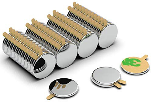 Magnete Al Neodimio NeoMagNova® Autoadesivo Extra Forte - N42, Magneti Di Potenza Adesivi Con Retro Tondo Da 8x1 Mm - Per Decorazioni, Arte, Artigianato, Miniature E Altro - Set Di 100 Pezzi