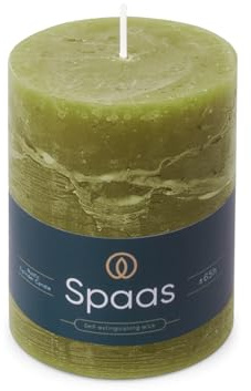 Spaas Rustikale Stumpenkerze 80/110 mm 65St. - olivgrün