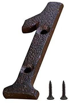 Zayookey Numero Civico Esterno Numeri di Porta in Ghisa Numero Indirizzo Metal House Numbers Porte, Pareti, Indirizzi di Casa (Numero 1)
