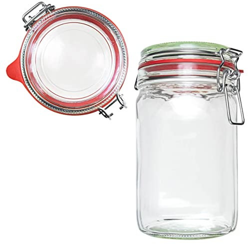 Einmachgläser mit Bügelverschluss 8 x 1100ml | EDEL KRAUT - Premium Einweckgläser Bügelgläser Drahtbügelgläser Vorratsgläser - Gläser aus deutscher Glashütte - mason jar - Marmeladengläser