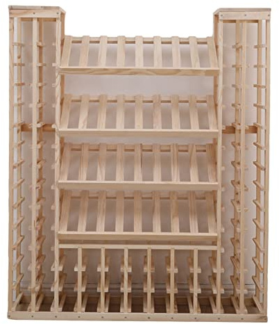 Portabottiglie Vino da terra - Scaffale per bottiglie di vino, armadietto divisorio per vetrine legno massello, espositore da piano, ripiano per organizer per vino per la casa/bar/banco,120*30*150cm