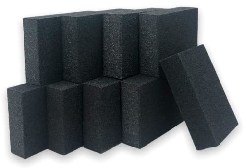 Creavvee 9 Pack Abrasive Sponge, Wet and Dry Dual-use, Sanding Block Fine Medium and Coarse Grits, Washable and Reusable, Ideal for Wood and Metal Polishing, Black, Set 300 x 200 mm, 100x70x25mm, 2025