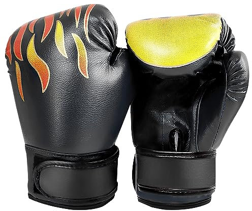 Boxhandschuhe für Kinder, 3Colors Kinderboxhandschuhe Kinderboxtrainingshandschuhe für Jungen und Mädchen im Alter von 3 bis 12 Jahren(Schwarz)