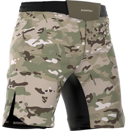 SMMASH Short D'entraînement Sport pour Homme Pantalon De Boxe Thaibox Muay Thai MMA Gym Fitness Respirant Fermeture Velcro Résistant Ultraléger