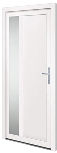 vidaXL Porta d'Ingresso Bianca in PVC 98x208 cm