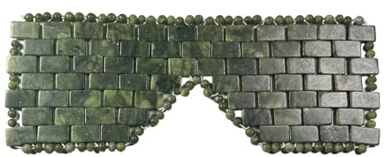 Jade ögonmask, ansiktsögon sovmask lindring ögonskydd, ansiktskylningsmask med 100% äkta jade för varm och kall terapi (mörkgrön)