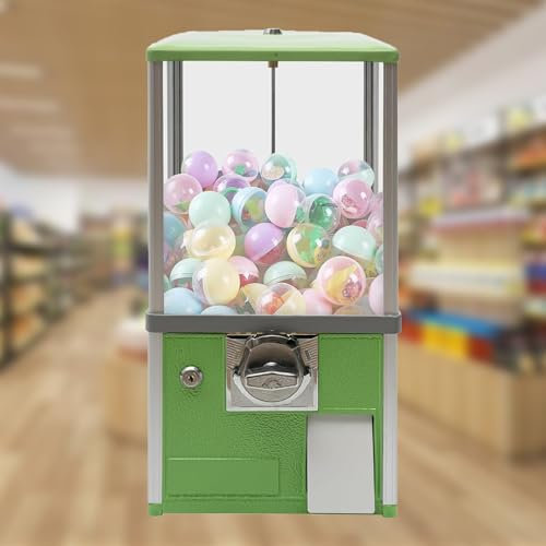 Distributeur automatique avec fente pour pièces de monnaie, machine à chewing-gum transparente, distributeur de bonbons, machine à capsules automatique pour magasins de détail, pour la maison(Green,1