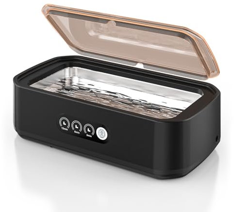 Singphere Limpiador ultrasónico de 48 kHz, limpiador ultrasónico, 650 ml, para limpieza profunda de 360°, operación con un solo toque, adecuado para limpiar gafas, joyas, dentaduras postizas