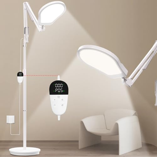 Trayvespace Tageslichtlampe 10000 Lux - SAD Lampe, 3000K/4000K/6000K Tageslicht Lampe mit Timer, Einstellbaren Helligkeiten Daylight Lamp für Zuhause, Büro
