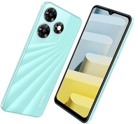 Téléphone Portable Débloqué 4G, 4Go+64Go Android 12 Waterdrop 6,56 , 8MP+18MP, 5435mAh ,Chargement Rapide Smartphone Pas Cher , 3 Slot-Dual SIM Telephone Portable Pas Cher WiFi/GPS/OTG/Type C-Vert