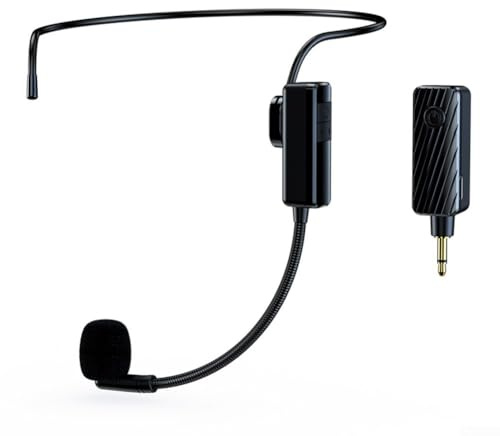 Casque micro sans fil UHF, micro sans fil et portable 2 en 1, amplificateurs vocaux de portée de 48,8 m, haut-parleurs de scène, adapté pour enseignant, guide