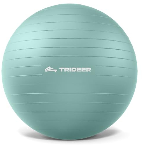 Trideer Yoga Ball – Exercise Ball for Pregnancy, Fitness & Home Workouts | Lab-Tested Anti-Burst design, non-slip surface & durable material ensure safe, comfortable support for pregnancy & exercise