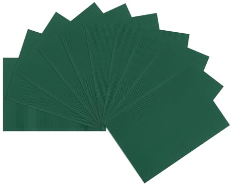sourcing map 10pcs Corrugated Cardboard Paper Sheets,Army Green,14 inch x 10inch,for Craft and DIY Projects