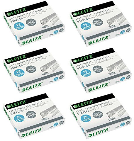6x1000 LEITZ Heftklammern 25/10, verzinkt, (6 Pack á 1000 Stück)