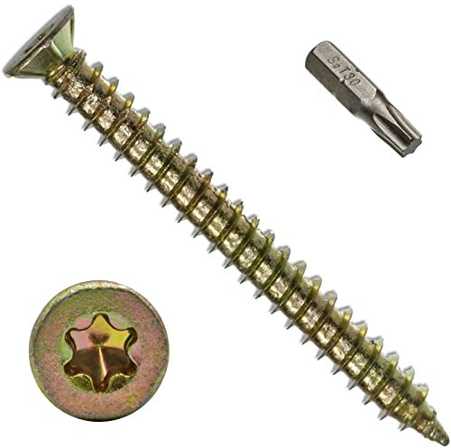 Tornillo de fijación de marco de concreto de 20, 7,5 de diámetro x 120 mm, para ventana/puerta/tornillos con TORX gratis, 30 bits con cada pedido