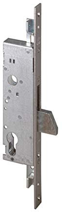 CISA 146220300, Serratura da Infilare a Catenaccio Basculante a Cilindro per Montanti, Versione solo Catenaccio, Frontale in Acciaio Inox, Entrata 30, Ambidestra