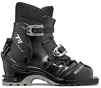 SCARPA T4 Telemark Ski Boots for Backcountry Touring and Downhill Skiing - Black - 26.5