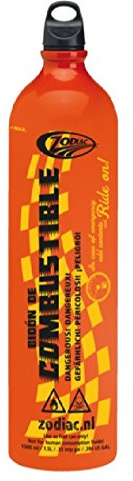 Zodiac 1.5 Litre Aluminium Petrol Fuel Bottle, Orange