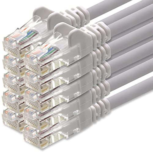 1aTTack.de Câble Réseau Cat6 Cat 6-10x 1m - RJ45 Ethernet LAN DSL Routeur Modem - Blanc