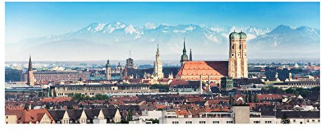 Bilderwelten Top Städte Glasbilder Wandbild Foto Kunstdruck 50 x 125 cm, München