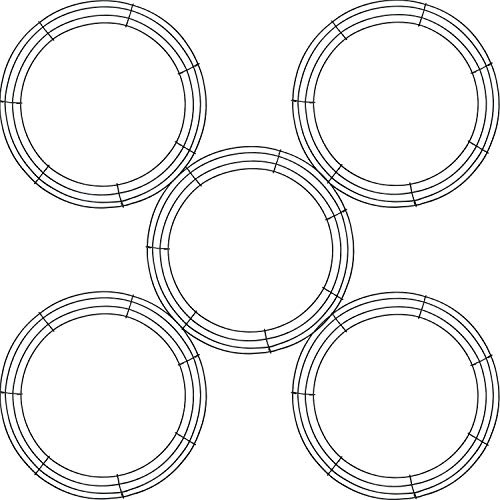 Tatuo 5 Pieces Metal Wreath Frame Ring Round DIY Macrame Floral Crafts Wire Wreath Form Christmas Decoration Door Craft(12 Inch,Deep Green)