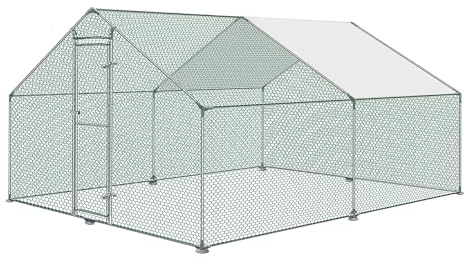 UISEBRT Kycklingbur 3 x 4 x 2 m – inhägnad med polyetentak för fjäderfä, kaniner, små husdjur, hundar (3 x 4 x 2 m)