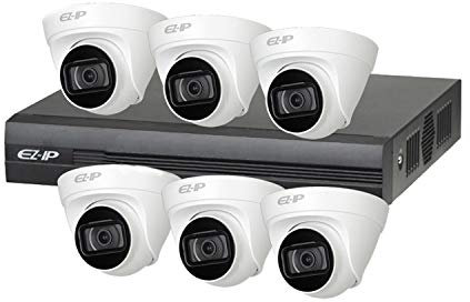 EZ by Dahua - Kit registratore di rete CCTV a 8 vie (inclusi 6 telecamere IP da 4 MP, HDD da 2 TB e cablaggio)
