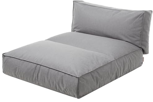 blomus Stay Outdoor Bett, 120x190 cm, Stone, Wetterfest, Wasserabweisend, UV-beständig, Hochwertige Sonnenliege mit Stahlbügel für Balkon, Garten und Pool, Premium-Boden, Keine Montage erforderlich