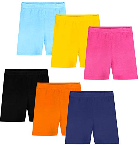 Auranso Girls Dance Shorts Breathable and Comfy Kids Cycling Shorts 6 Pack Stretchy Dancing Bike Pants for Girl Sports Play Underdress 6-7 Years