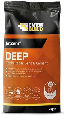 3 x EVERBUILD 2KG JETCEM DEEP Rapid Repair Premix Sand & Cement JETMIX2