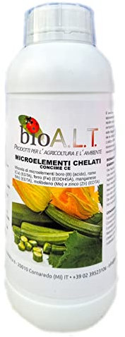 Microelementi Chelati Concime Fertilizzante Contiene Ferro Chelato Trattamenti Urgenti e Correttivi per il Giusto Apporto Nutritivo per Tutte le Piante Solubile in Acqua per Agricoltura Biologica 1 LT