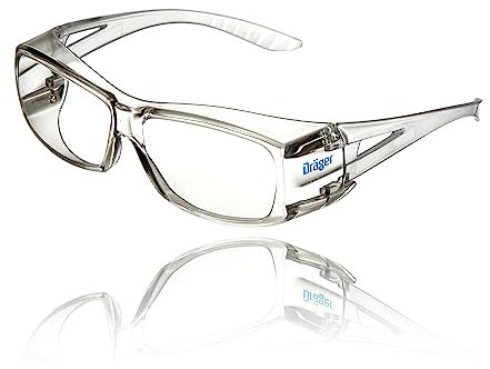 Dräger Schutzbrille X-pect 2400 | Leichte Arbeitsschutzbrille| Für Baustelle, Werkstatt, Fahrrad-Fahren, Joggen, Rettungsdienst, Labor | Klar, kratzfest und beschlagfrei