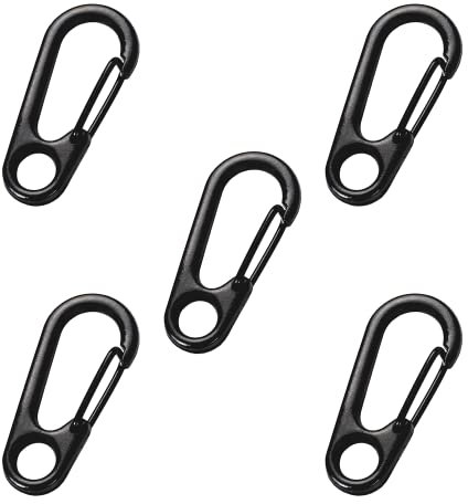 Mini Carabiners Clip, 5 Piece Metal Snap Carabiners, Keychain Clip, Keyring Hook, for Camping, Travel, Hiking