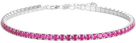 Bracciale Unisex Tennis Fucsia in Argento 925 rodiato - Collezione Rainbow Les Folies (19)