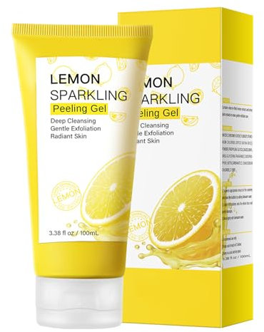 Lemon Exfoliating Gel,Lemon Peeling Gel,Vitamin C Face Scrub,Soft your Skin & Remove Dead Skin,Natural Face Scrub Exfoliator for Blackhead,Mild Face Exfoliator Scrub for Radiant Skin,Face & Body &Knee