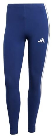 adidas Damen Essentials 3-Stripes Cotton Leggings, Dark Blue/White, L