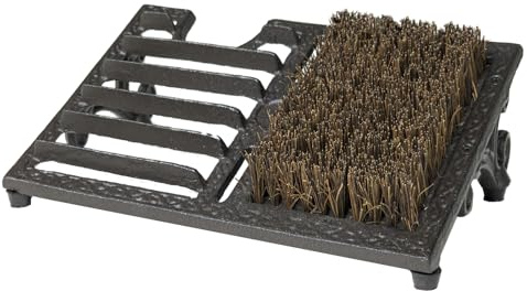 Boot Brush Scraper Outdoor, Heavy Duty Cast Iron Boot Scrubber and Shoe Cleaner with Stiff Bristles, Vintage Rustic Boot Scrapers with Brushes for Entryway, Porch, Garden, Garage