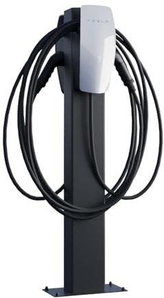 Tesla VoltStand for Two Colonne de charge avec plaque de base Noir