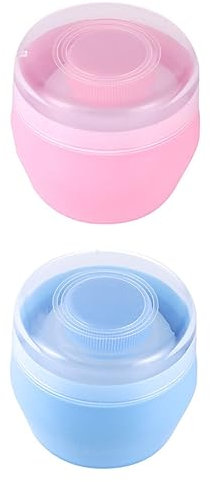 ifundom Praktische Puderquasten Kasten Satz Weiche Puderquaste Mit Aufbewahrungsbehälter Kompakte Talkumpuder Dose Sanft Für Zarte Babyhaut Für Sommer Und Reisen